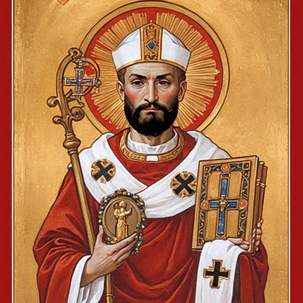 Saint Nicholas Portrait in Art Nouveau Style