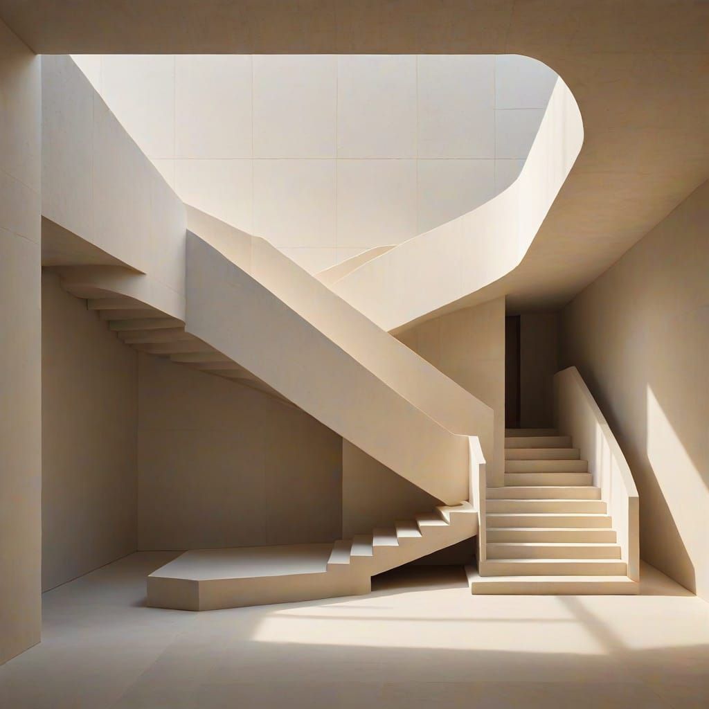 Straight and curve in architecture in the style of Claudio Silvestrin