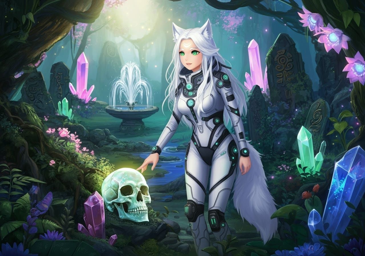 Space priestess Wolfie exploring