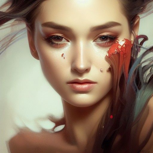 Cosmetics Advertising Portrait in Art Nouveau Style