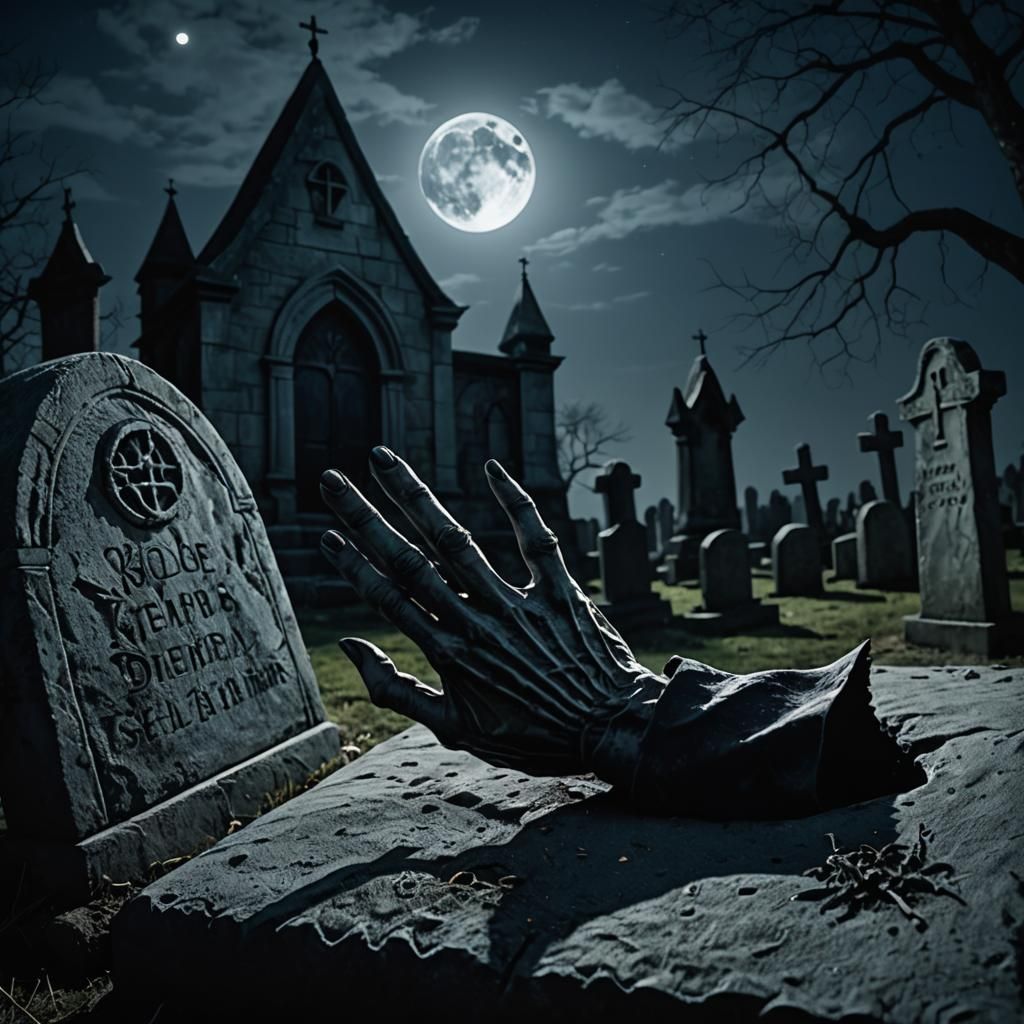 Gothic Horror: Dead Hand Rises from Tomb