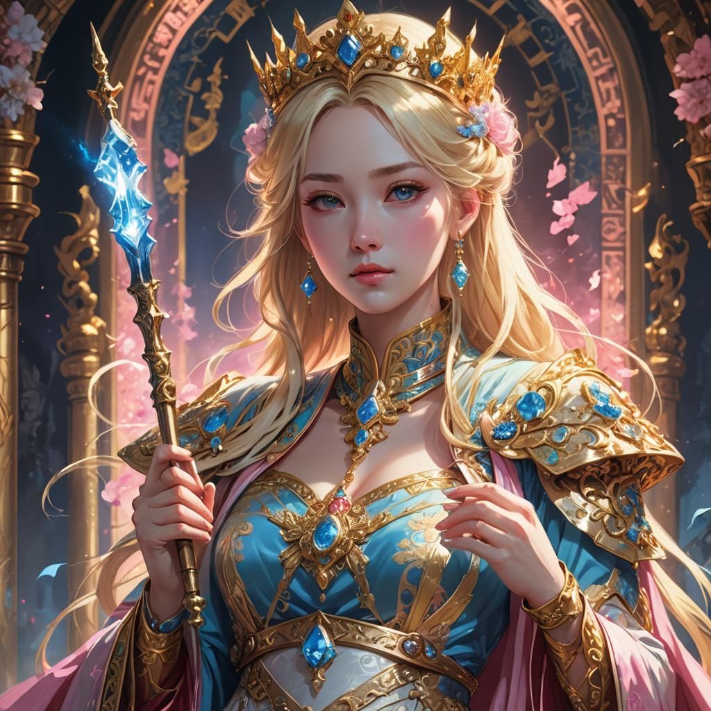 Pregnant Empress Portrait in Anime Style