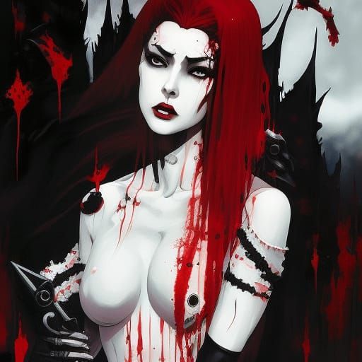 Terrifying Carmilla in J-Horror Style