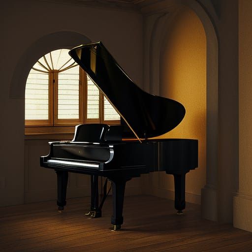 Vintage Grand Piano in Elegant Style