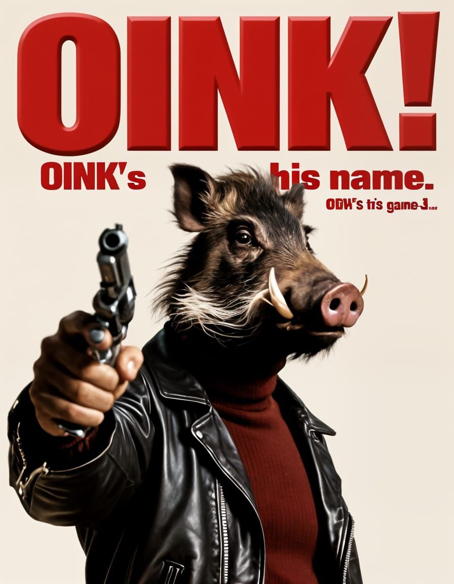 Blaxploitation Movie Poster: Boar-Headed Detective