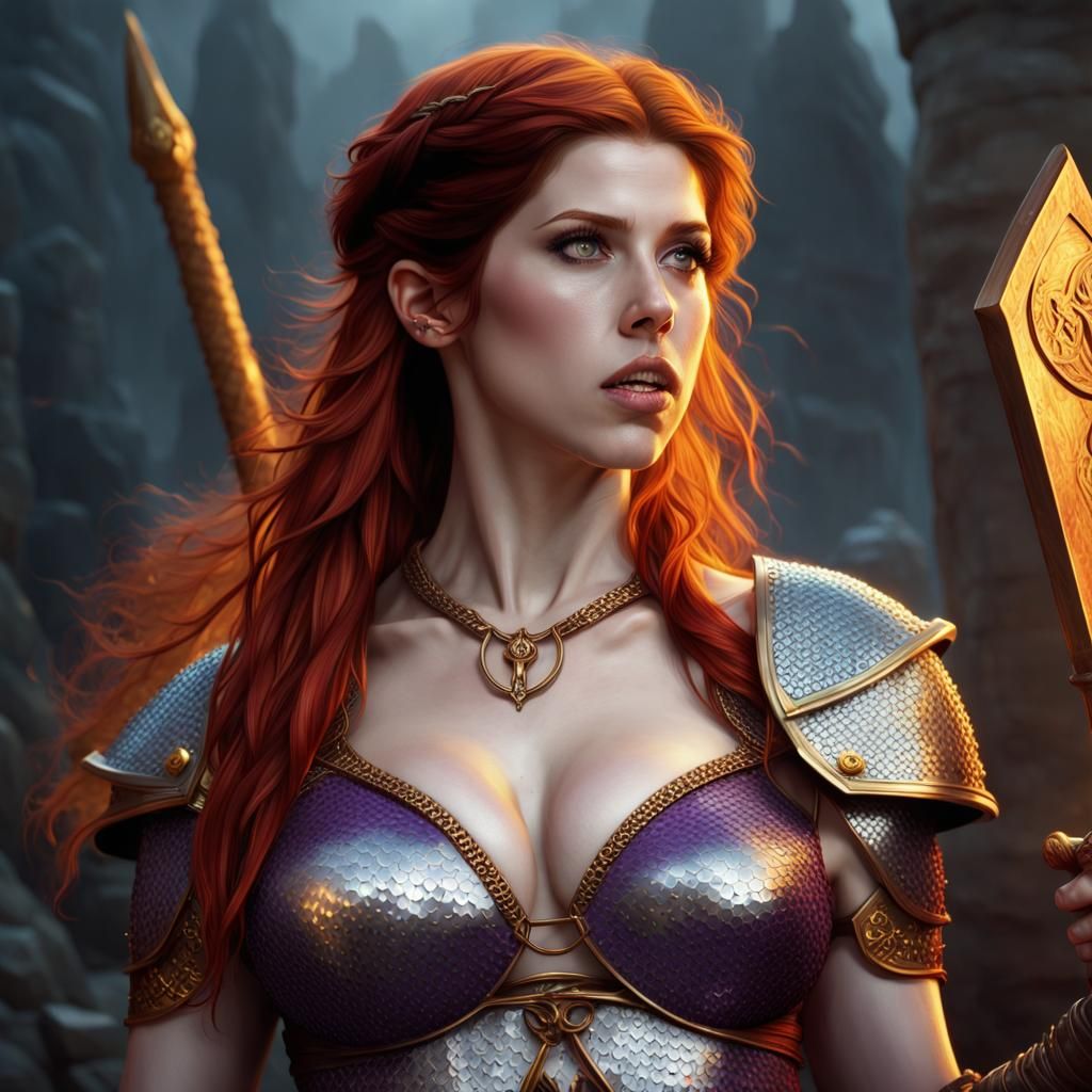 Red Sonja in Dark Fantasy Style