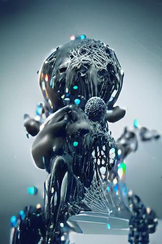 Digital Art of Atlas Holding Celestial Sphere