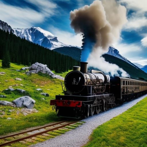 Steam Locomotive Journey Through the Mountains