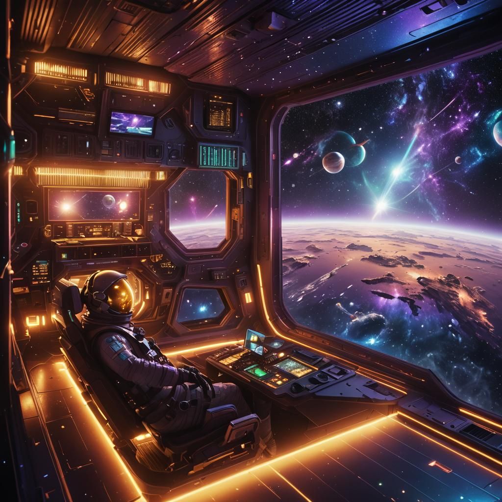 Astronaut's View of Deep Space in Digital Art