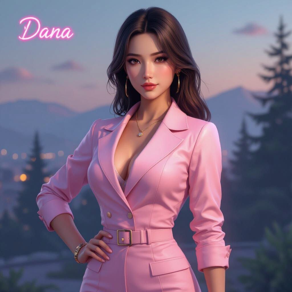 Elegant Pink PUBG Character with Atmospheric Lighting