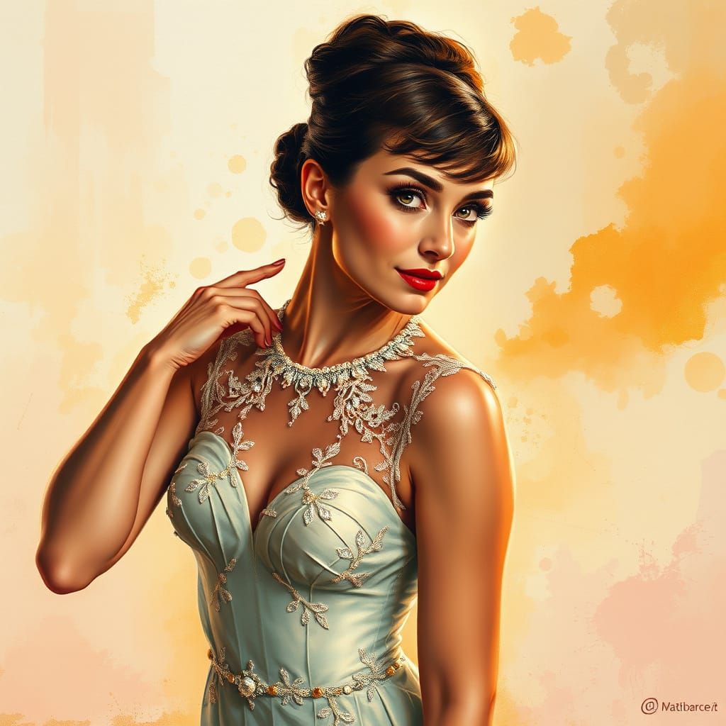 Classic Hollywood Elegance in Vibrant, Expressive Art