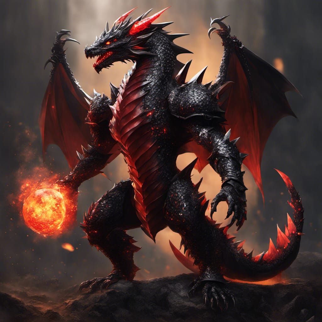 Black draconian pyromancer