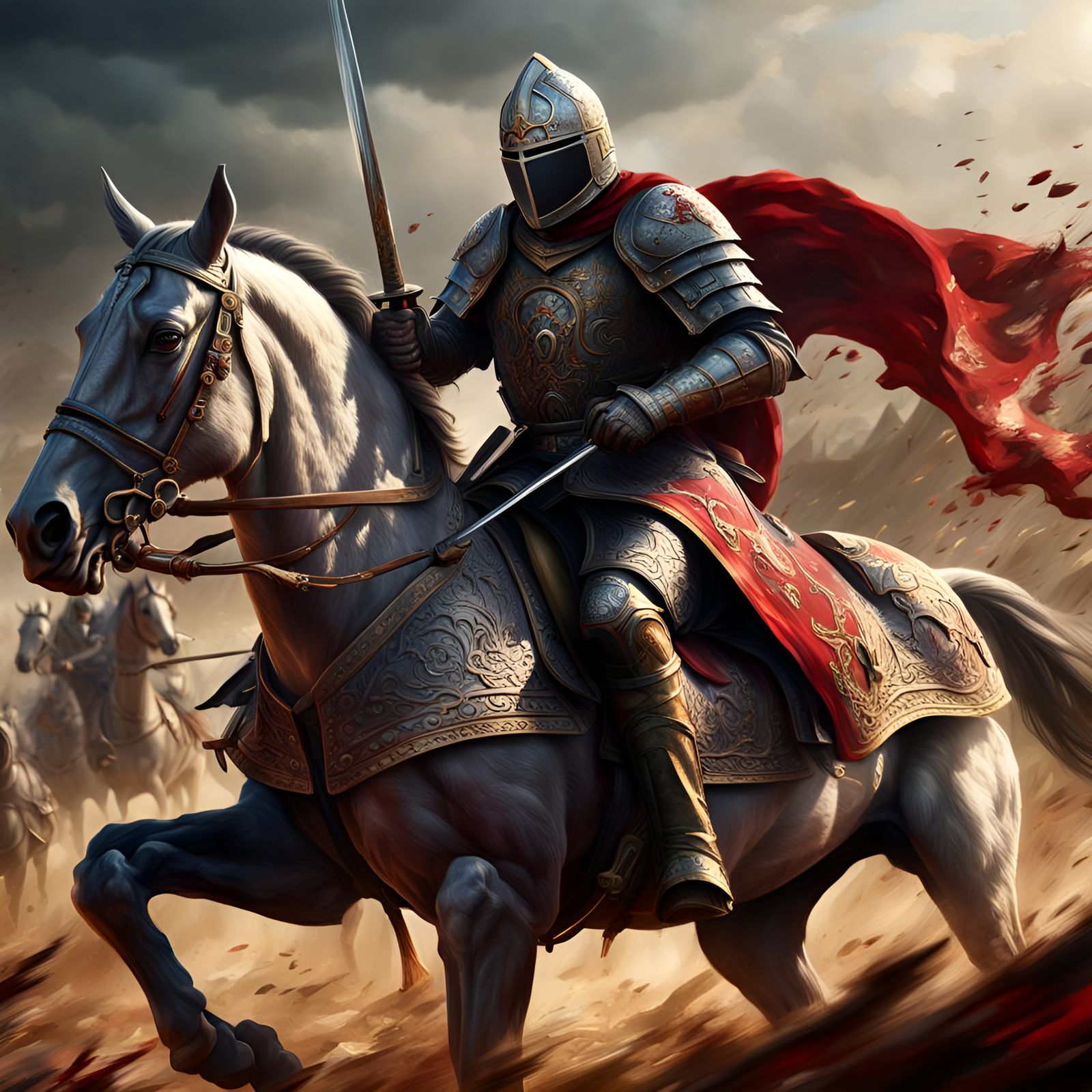 Triumphant Knight Rides from Battlefield in High Definition