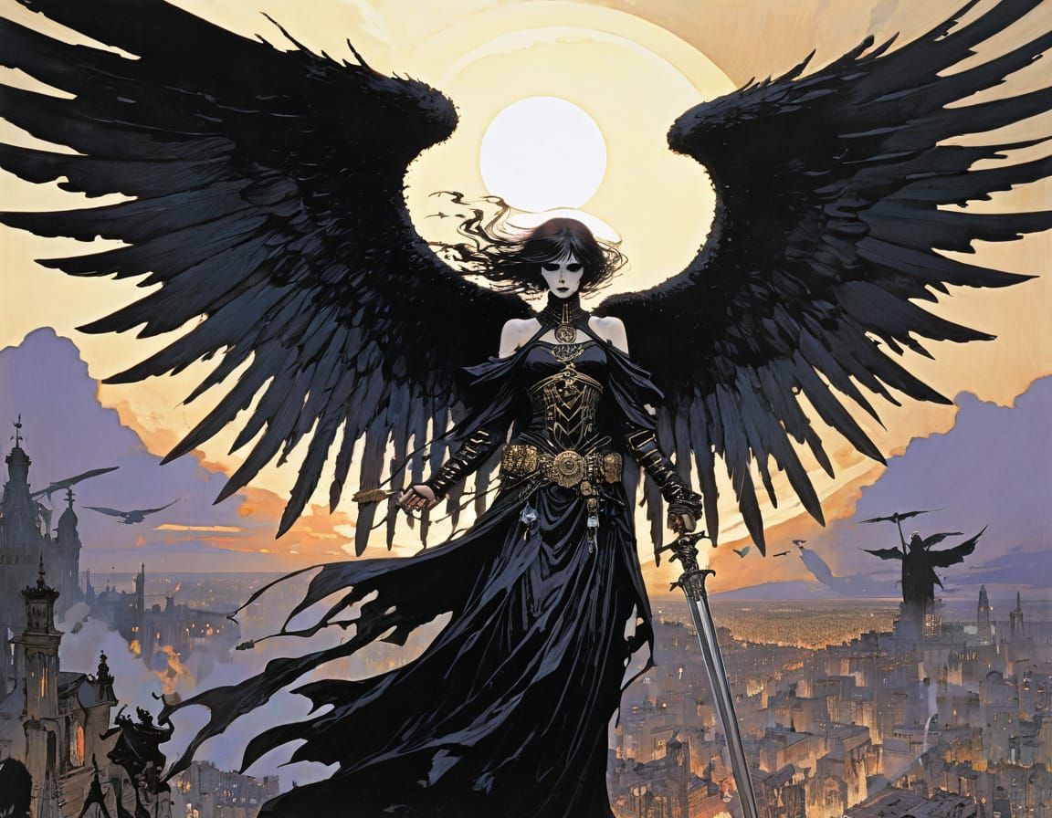 The Angel of Death in Dark Gothic Style