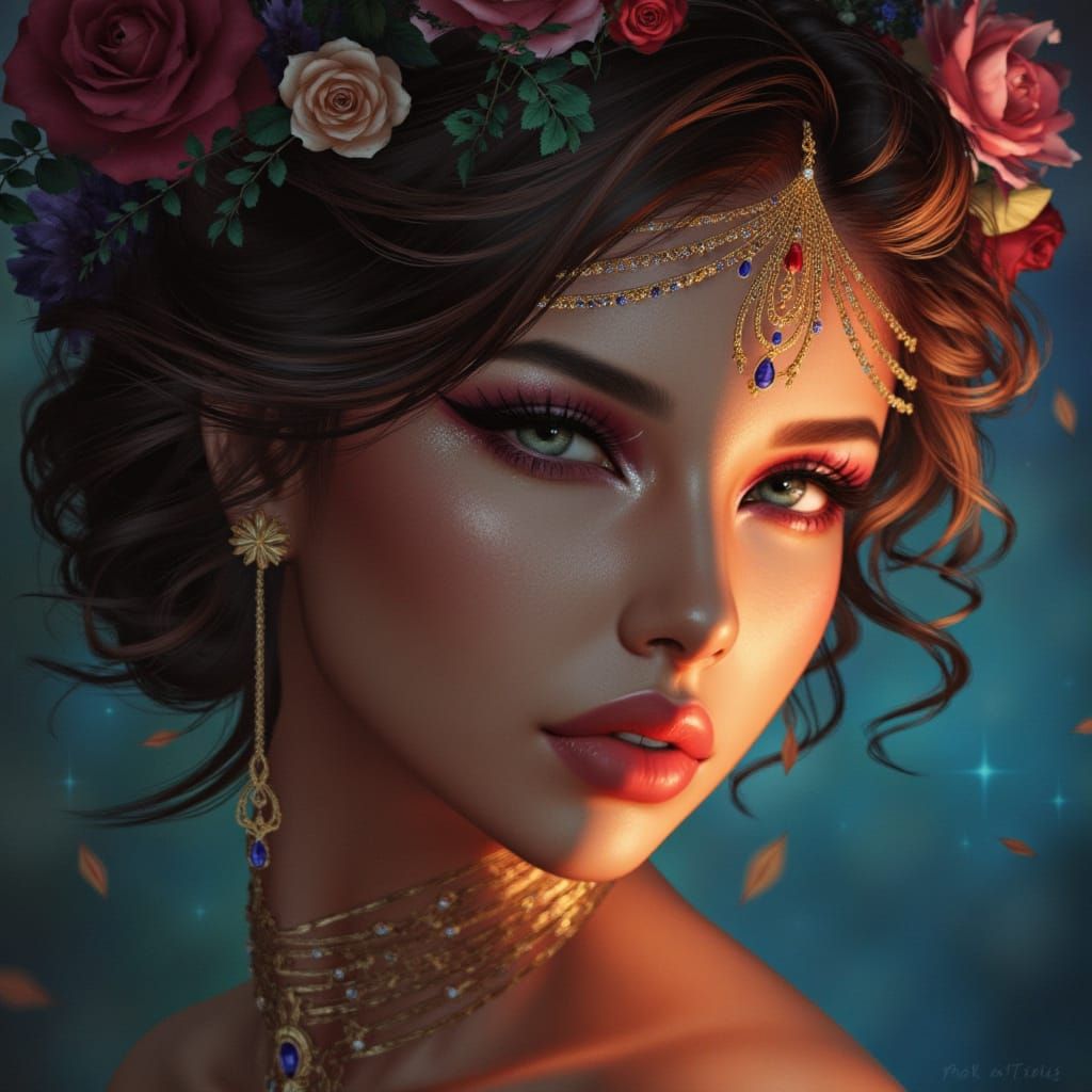 Detailed Portrait of a Magical Woman in Dramatic Lighting