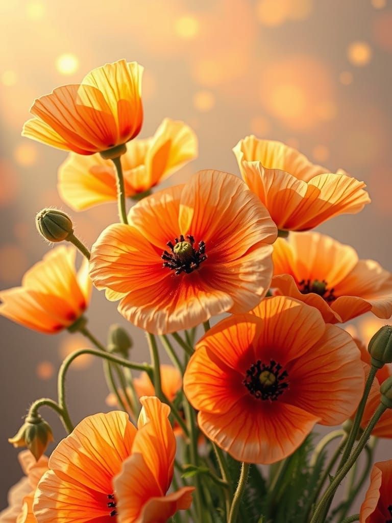 Vibrant Watercolor Bouquet with Neon Accents