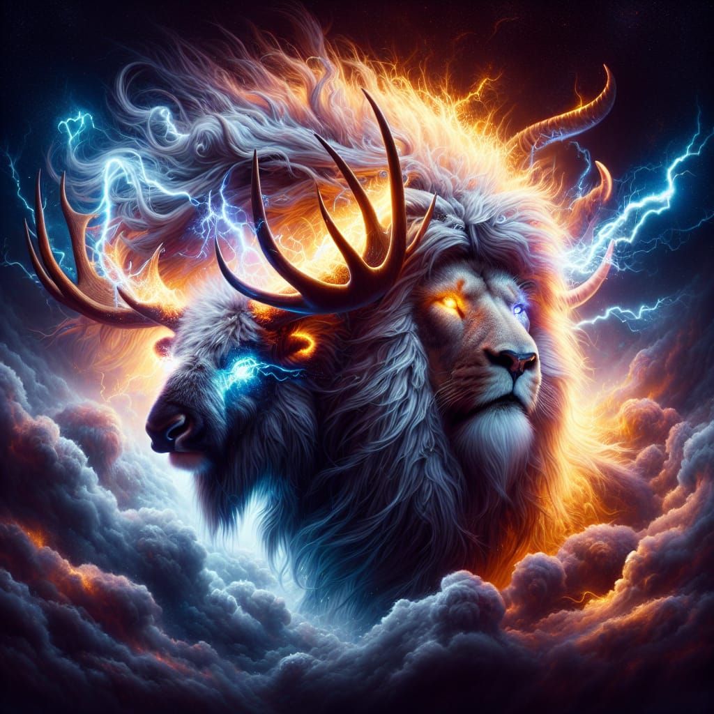 Hybrid Creature in Thunderstorm: Digital Matte Painting