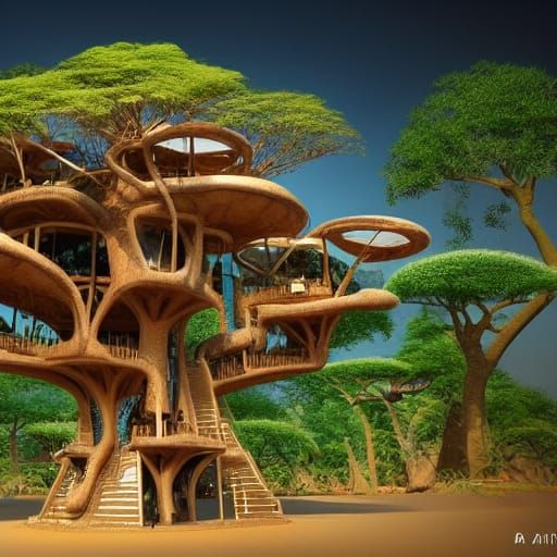 Futuristic Baobab Treehouse in Madagascar