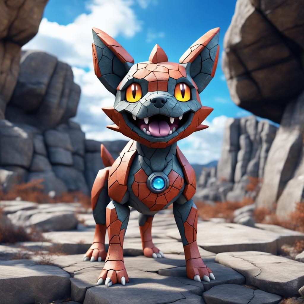 Stone Pokémon Creature Portrait in Detailed Matte Painting