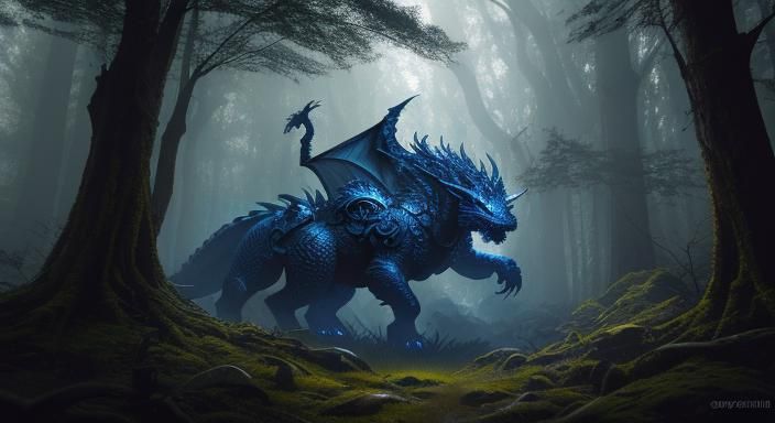 Heroic Warrior's Victory in Mystical Forest