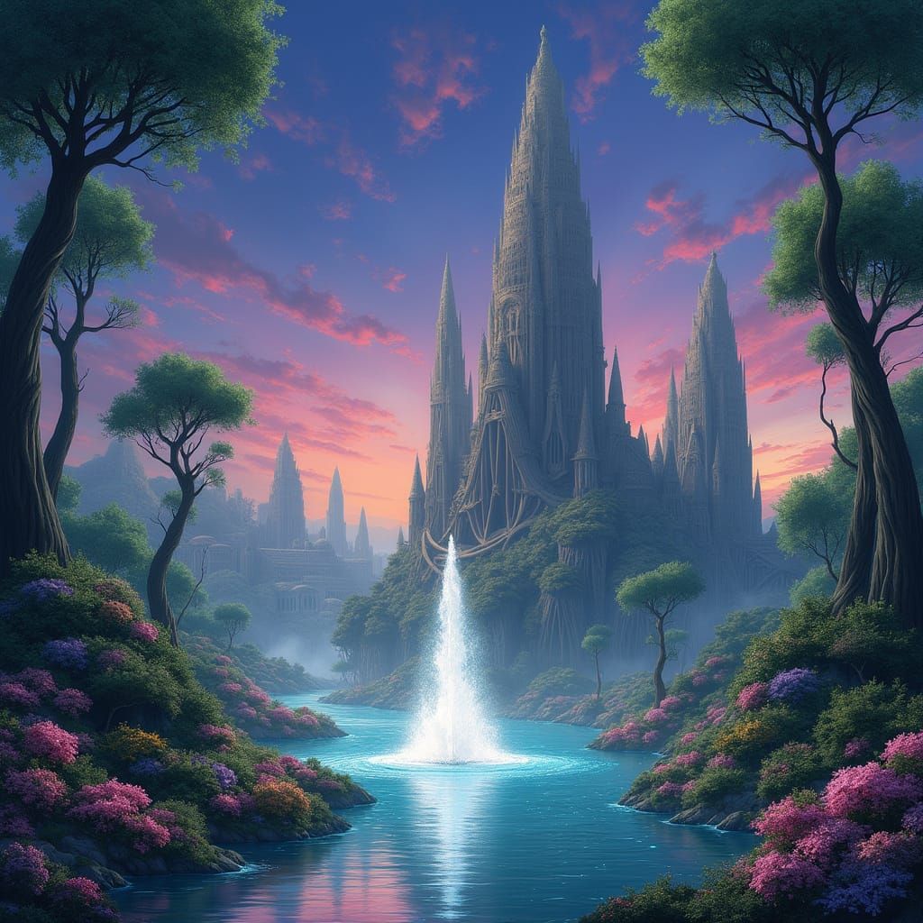 Ethereal Metropolis Blossoms from the Earth