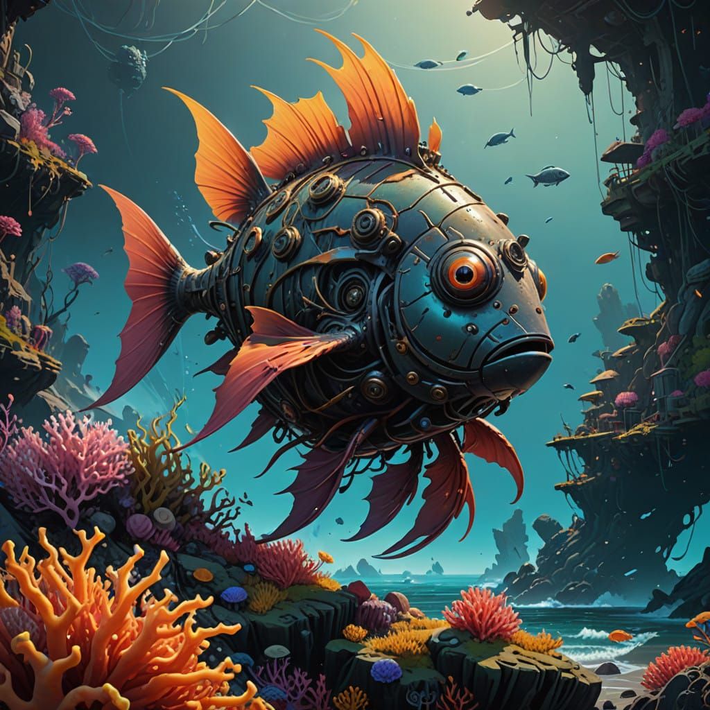 Majestic Neoclinus Blanchardi in Vibrant Fantasy World