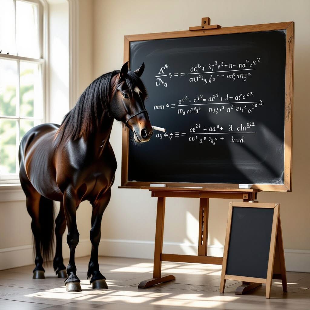 Intelligent Horse Solves Math Equation in Classical Painting