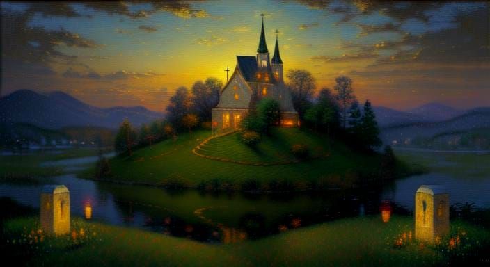 Inspirational Image in the Style of Thomas Kinkade