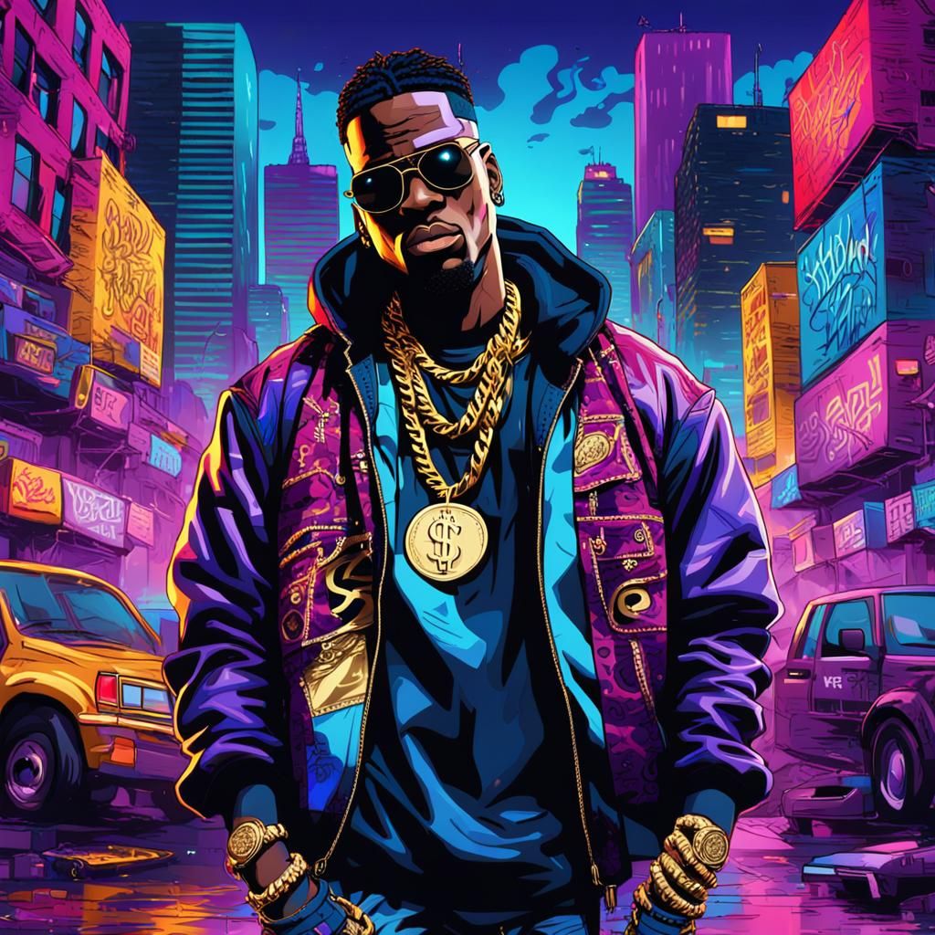 Graffiti Art of 'Bad Boy' in Cityscape