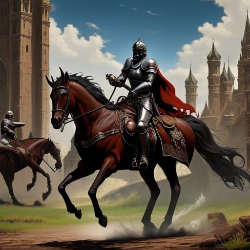 A Valiant Knight in Dark Fantasy Style