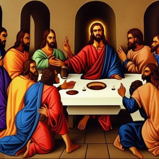 Jesus Selfie with Apostles at Last Supper