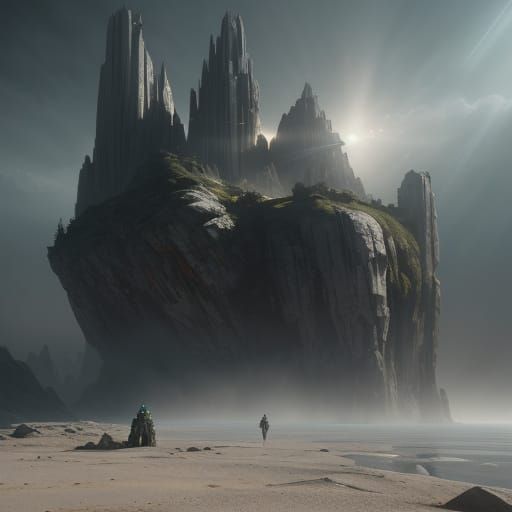 Yoda and Baby Yoda Harness the Force with a Floating Rock