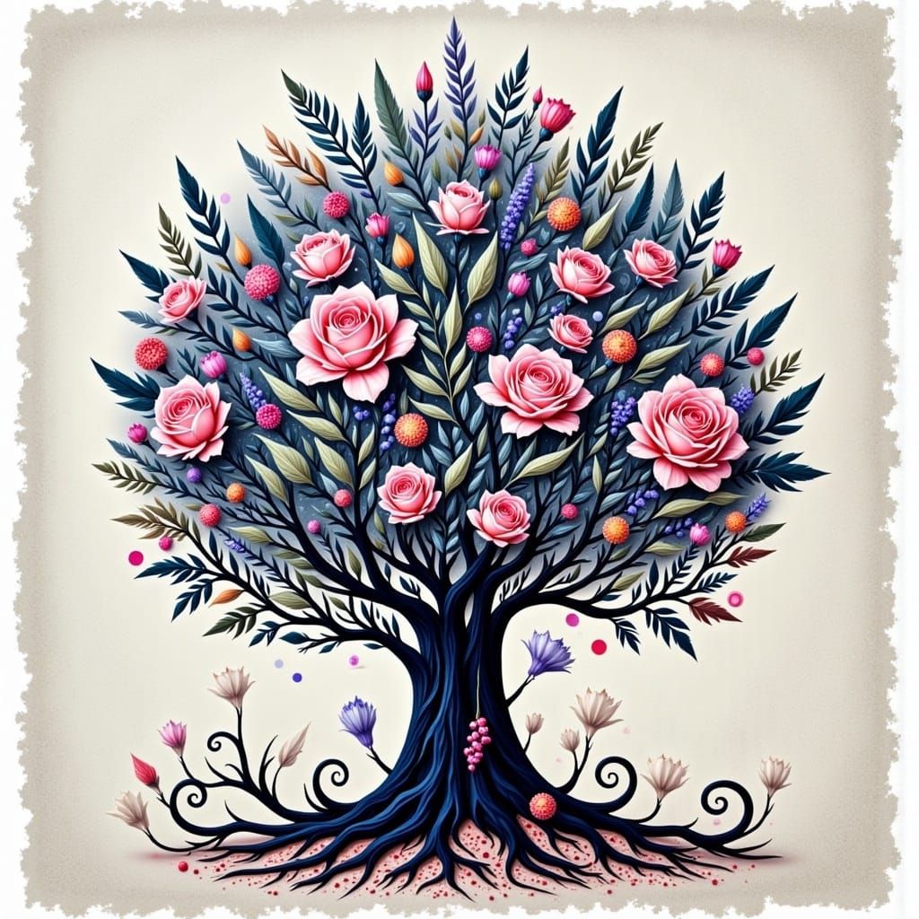 Ebullient Blossoming Tree Art
