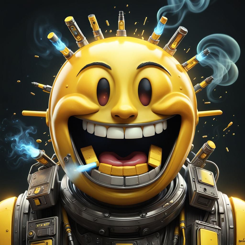 a laughing yellow emoji character