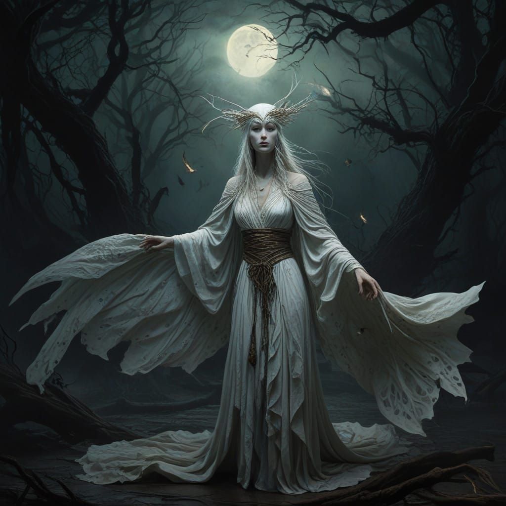 Sorceress in Haunting, Atmospheric Style