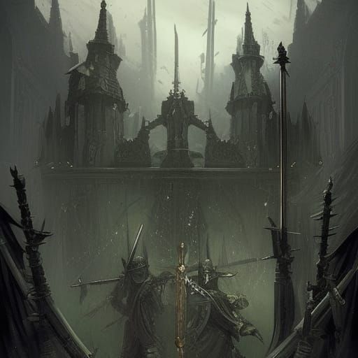 Dark Fantasy Gate of Swords Concept Art