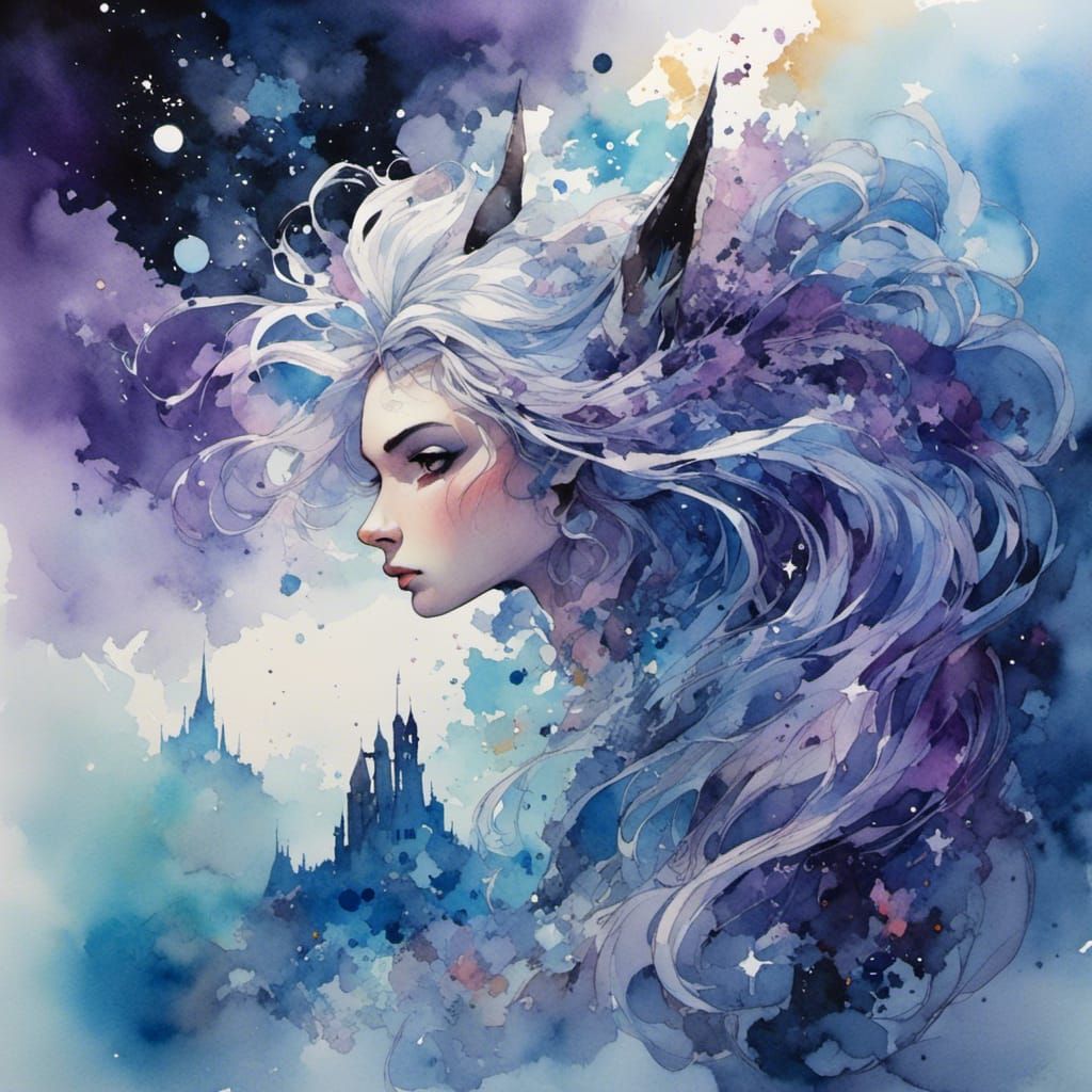 Superhero with Extra Long Nose Hairs as Watercolor