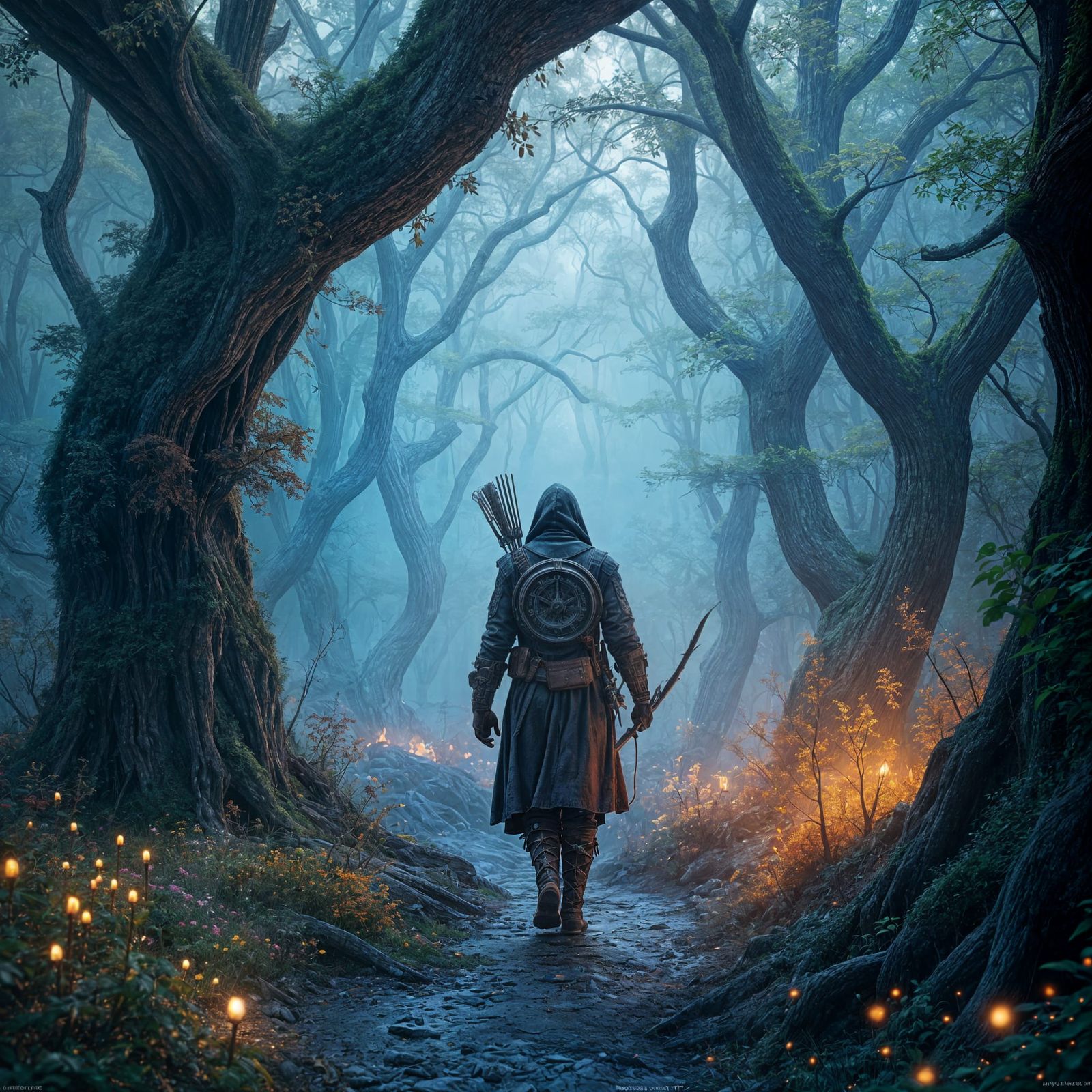 Fantastical Forest Trails in Matte Painting Style