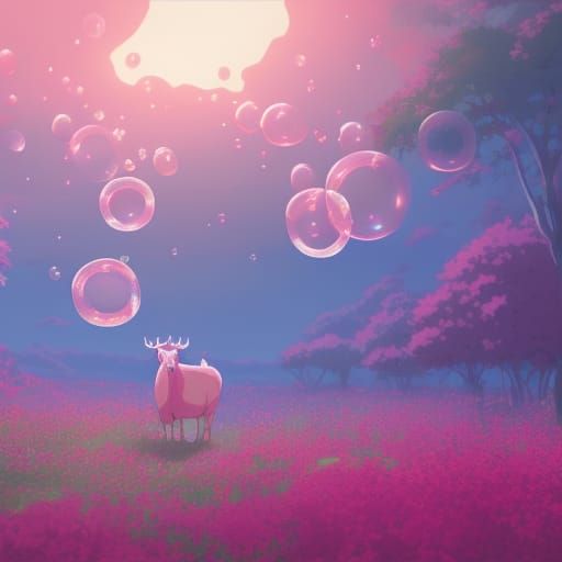 Pink Ox in Bubble Box: Studio Ghibli Anime