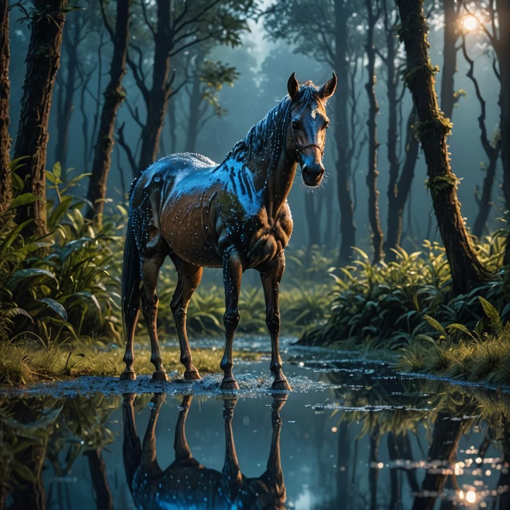 Centaur in Sinister Forest at Twilight