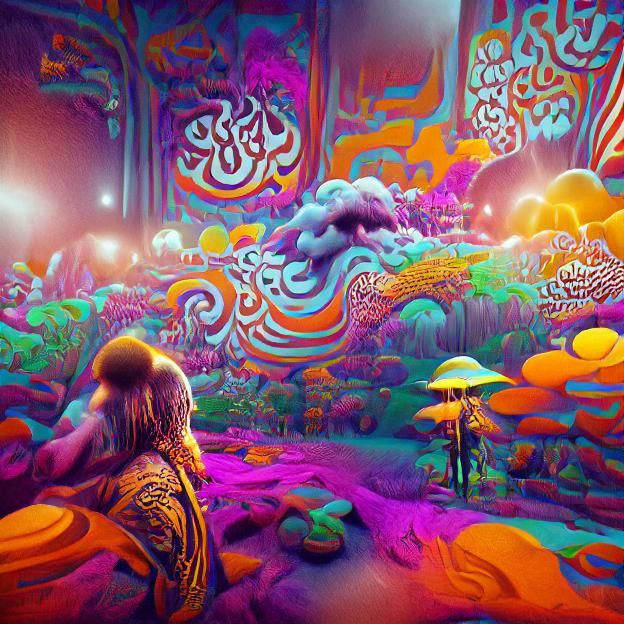 Psychedelic Art in Wes Wilson Style