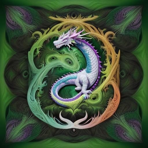 Dragon Hiking in Forest, Salvador Dali Style