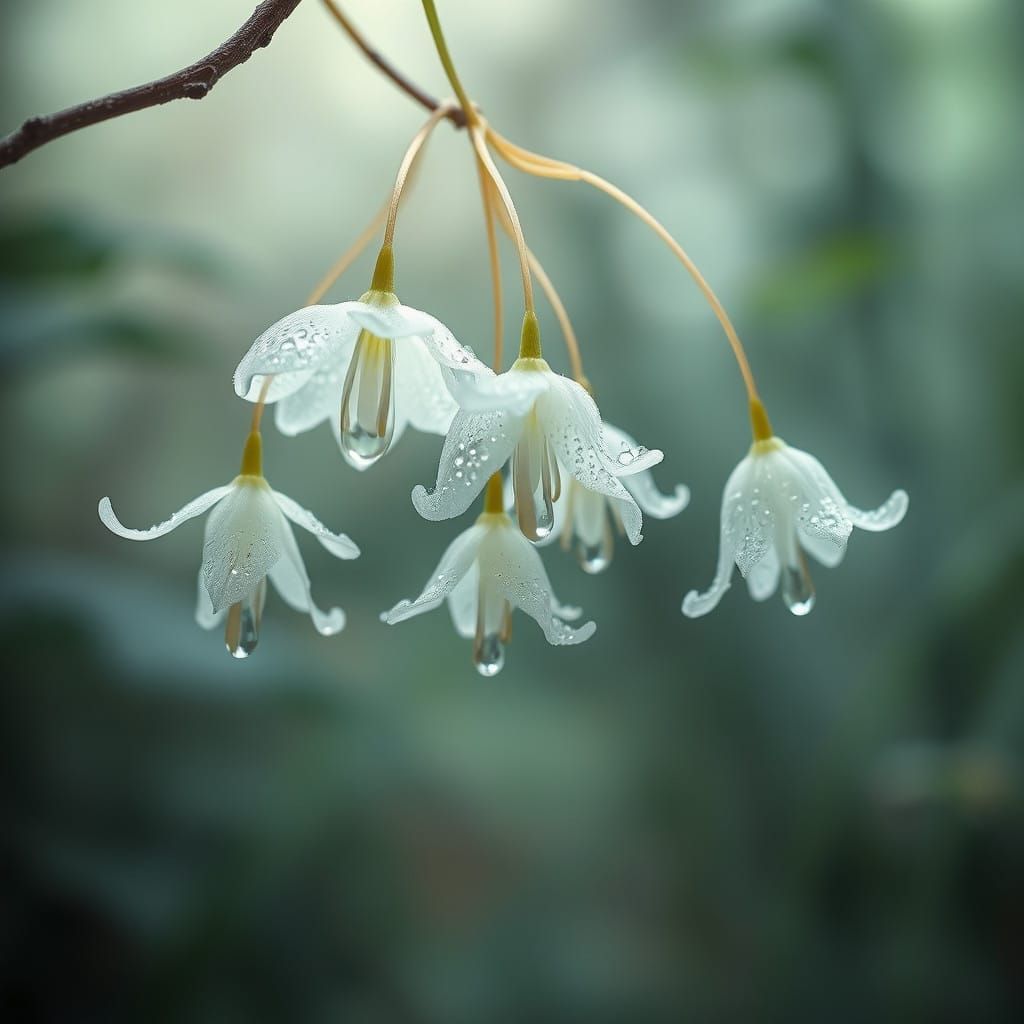 Ethereal Skeleton Flowers in a Dreamlike Atmosphere