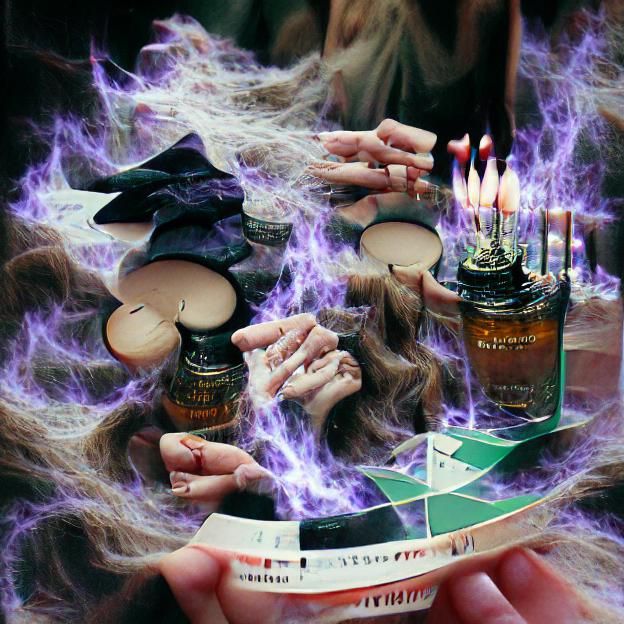 Enchanting Witchcraft Scene in Dark Fantasy Style