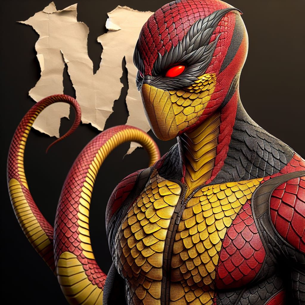 Immortal Serpent: Vigilante Fursuit in Red and Black