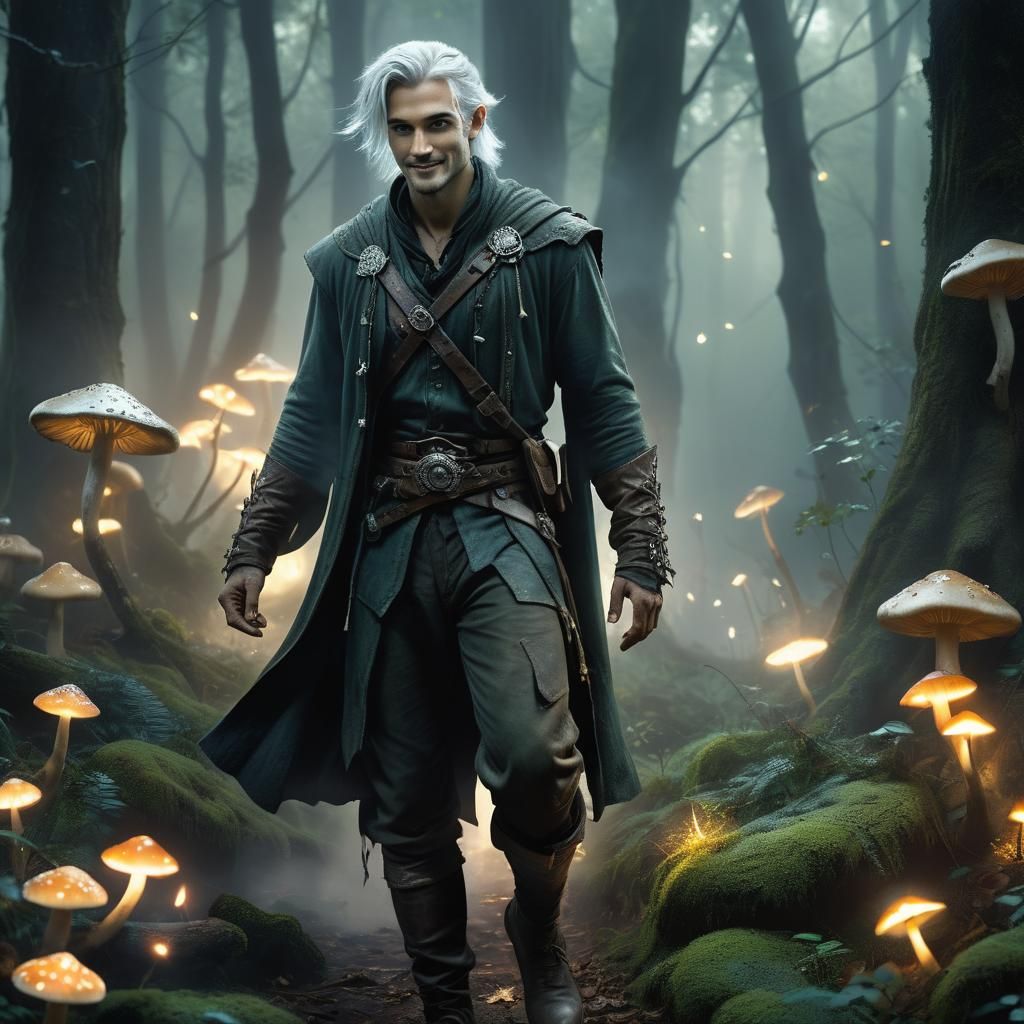 Rogue in Mystical Forest: Digital Matte Painting