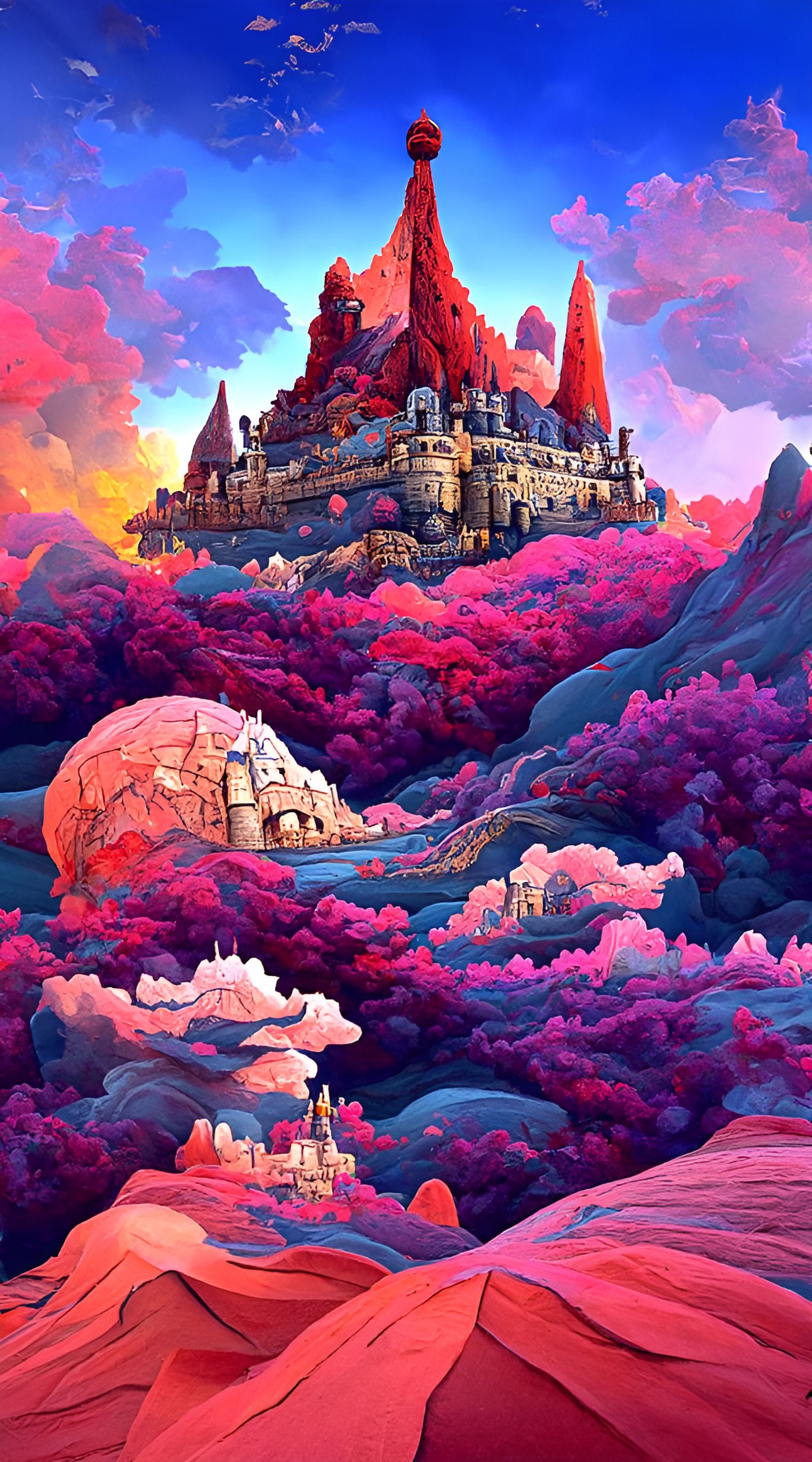 Sci-Fi Fantasy Castles: A Mystical Digital Illustration