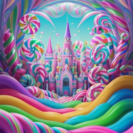 Whimsical Elf in Candy Art Style, Digital Illustration