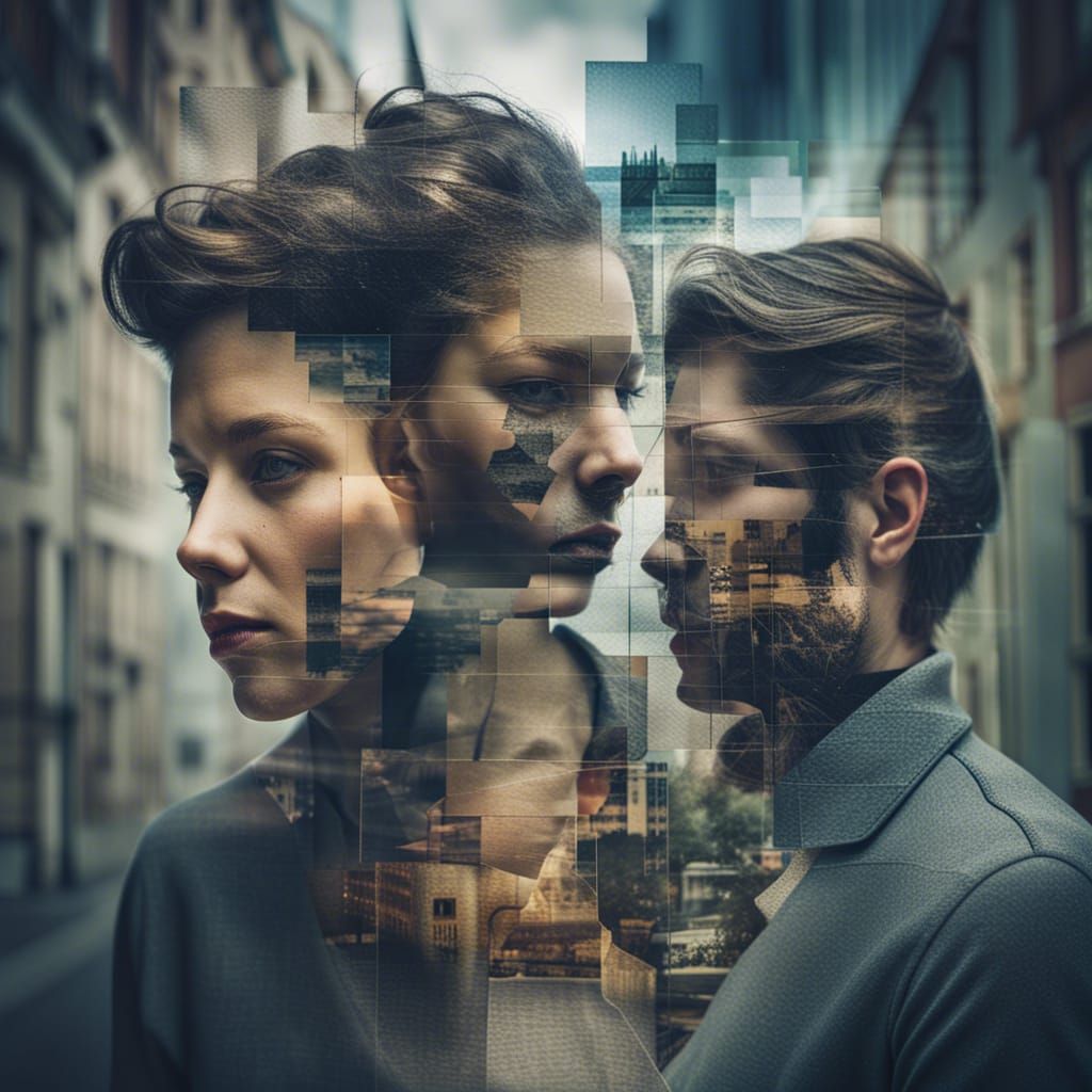 Fragmented Identity: Double Exposure Portrait