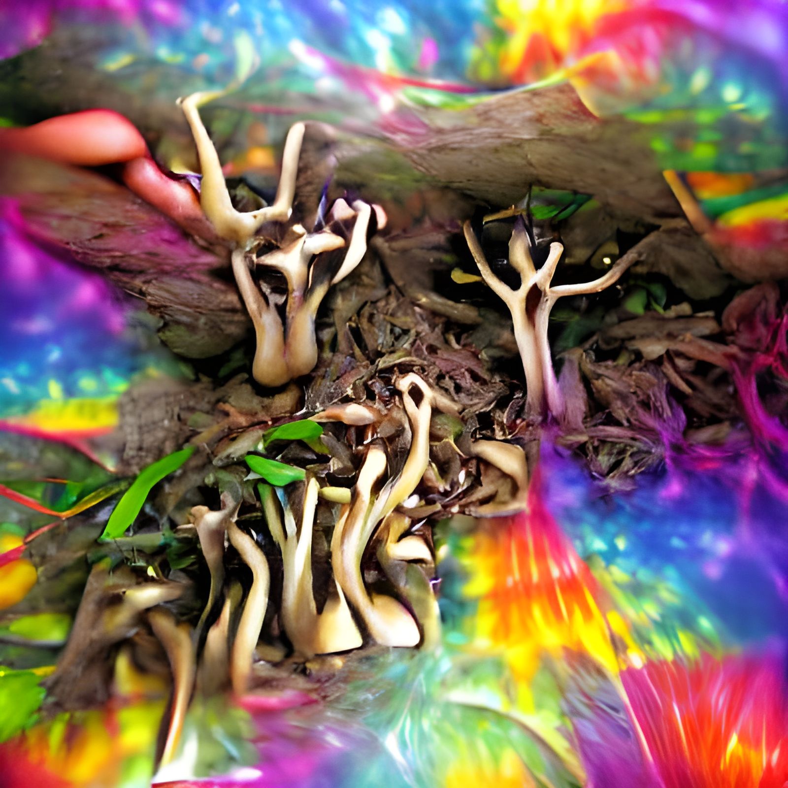 Psychedelic Mushrooms Dreamscape Forest